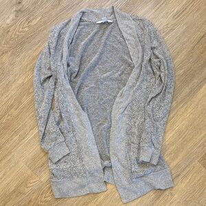 Market & Spruce Heathered Gray Open Cardigan